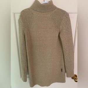 ROOTS Womens Beige Wool Blended Turtleneck Sweater Dress